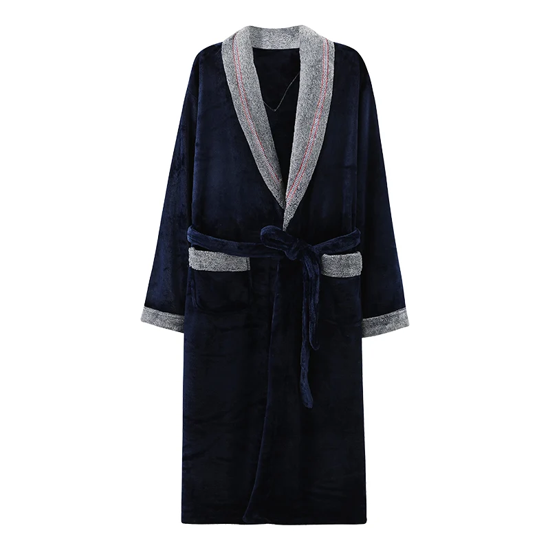 High Quality Men Bath Robe Warm Flannel Coral Fleece Bathrobe Male Dressing Gown Pijamas Hombre