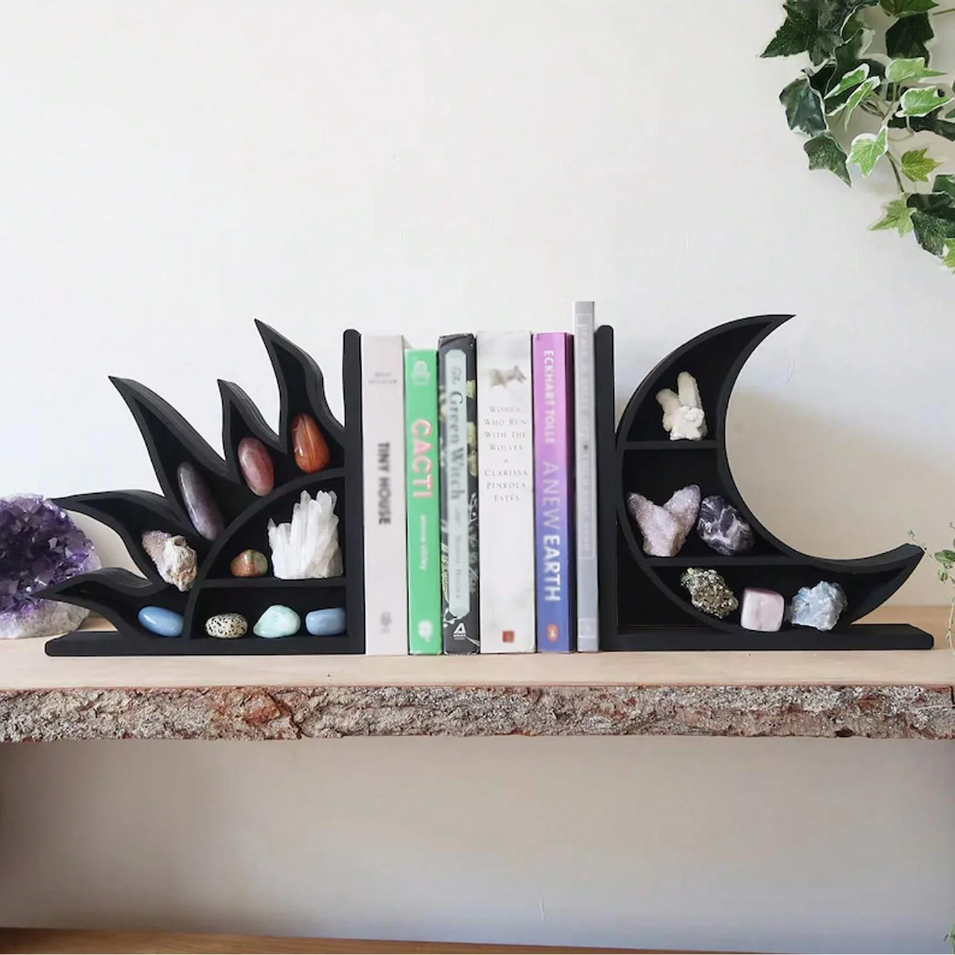 Sun And Moon Crystal Shelf Bookends Heavy Duty Decorative Round Bookends To Hold Books Home Decorations Room Decors Aesthetic