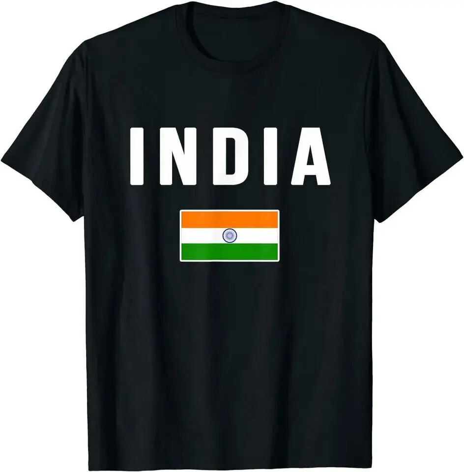 

New India Indian Flag Premium Funny T-Shirt USA Tee Size S-5XL