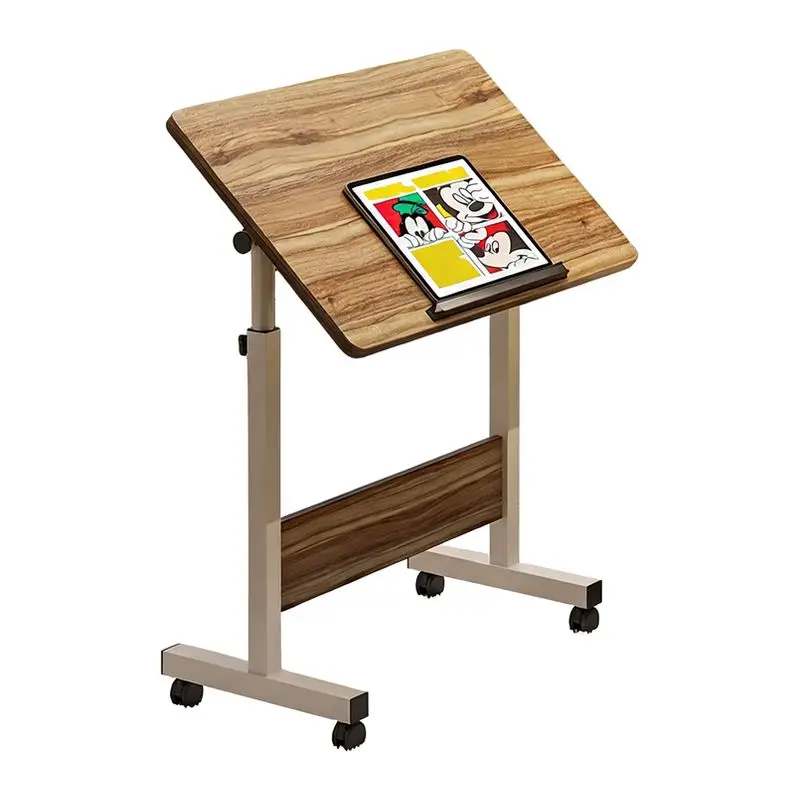 Simple Lifting Table Movable Desktop with Rollers Foldable Meeting Office Painting Workbench Computer Table