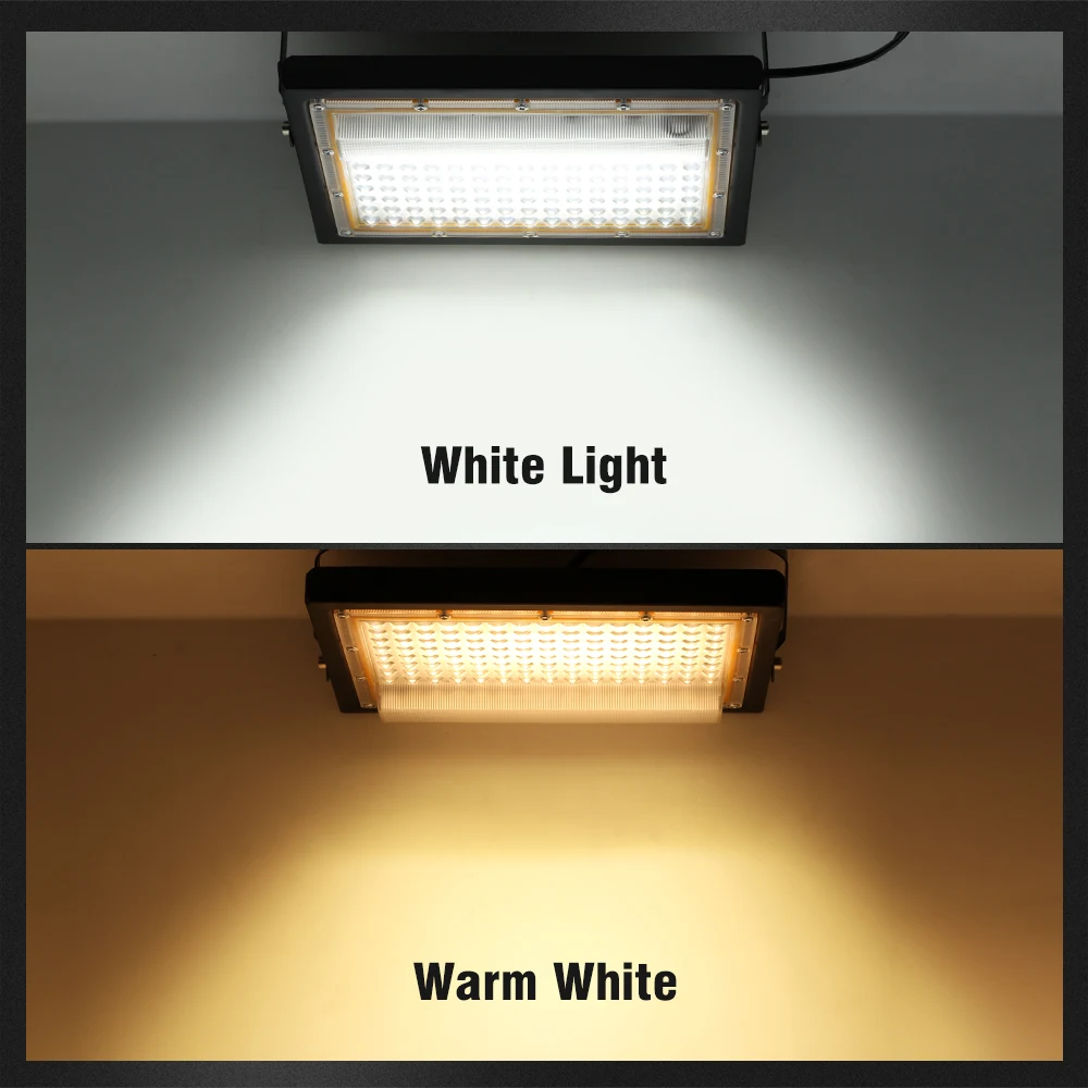 AC-220V LED الكاشف 50 واط 100 واط IP65 مقاوم للماء مصباح ألومنيوم الجسم SMD2835 سطوع عالية رقاقة في الهواء الطلق RGB مصباح ليد الكاشف
