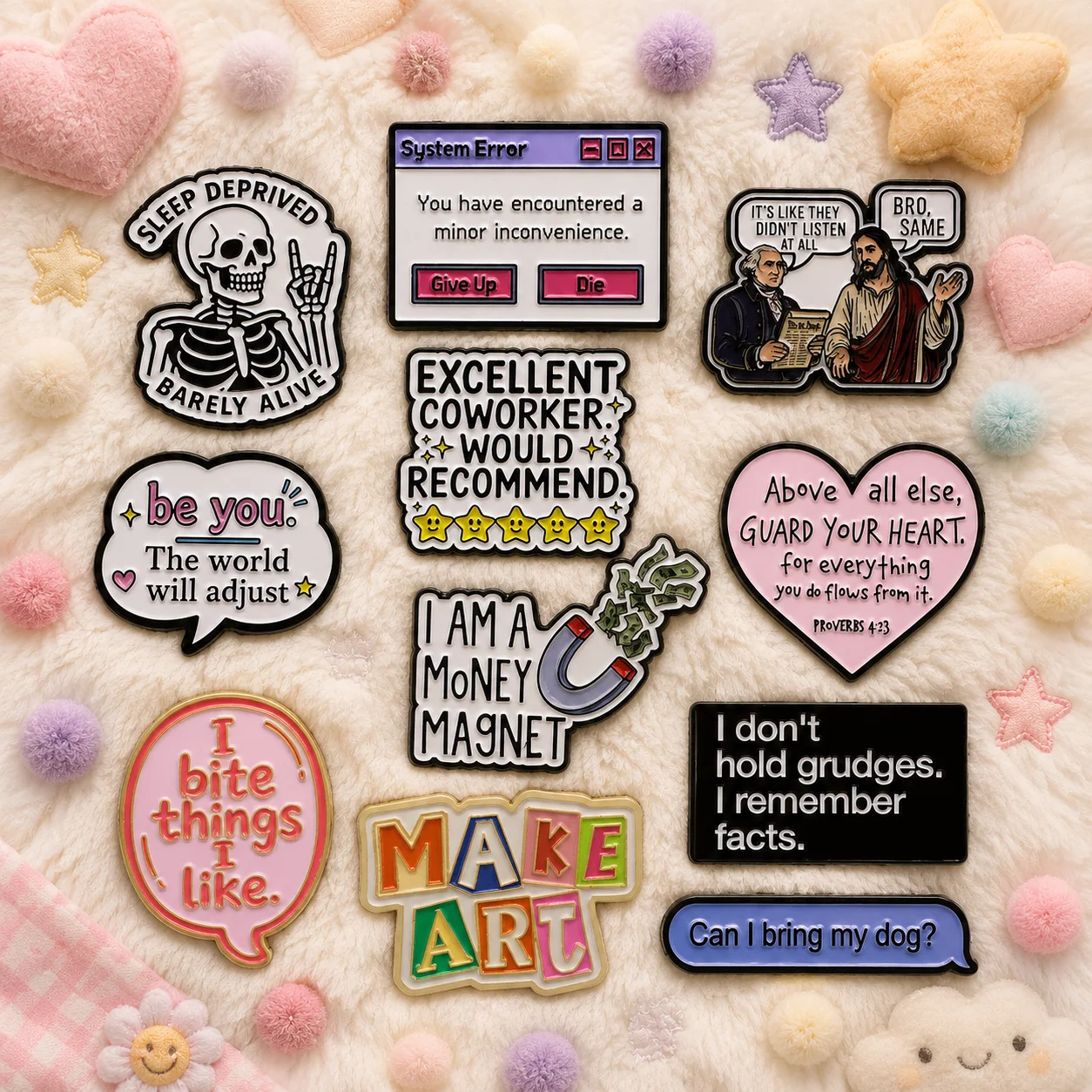 I bite things I like Quotes Soft Enamel Pin Men Lapel Pins Backpack Pins Women Badges on Clothes Brooches Accessories Jewelry