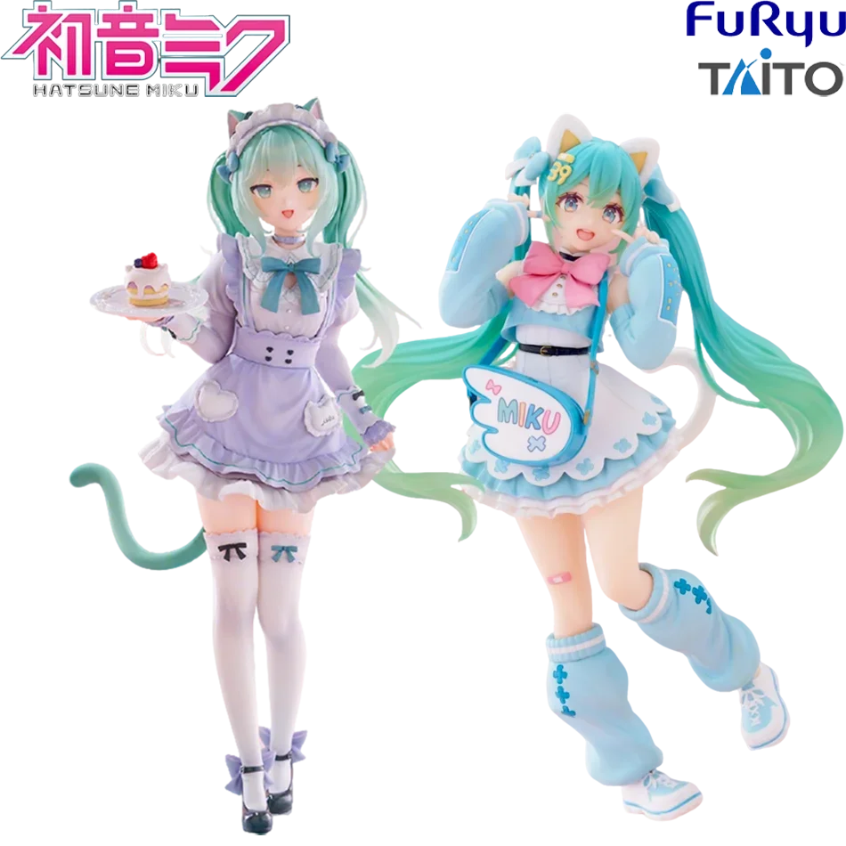 In Stock Hatsune Miku Cat Ear Figure Fancy Ver. 19cm PVC Anime Collectible Model Desktop Ornament Gift