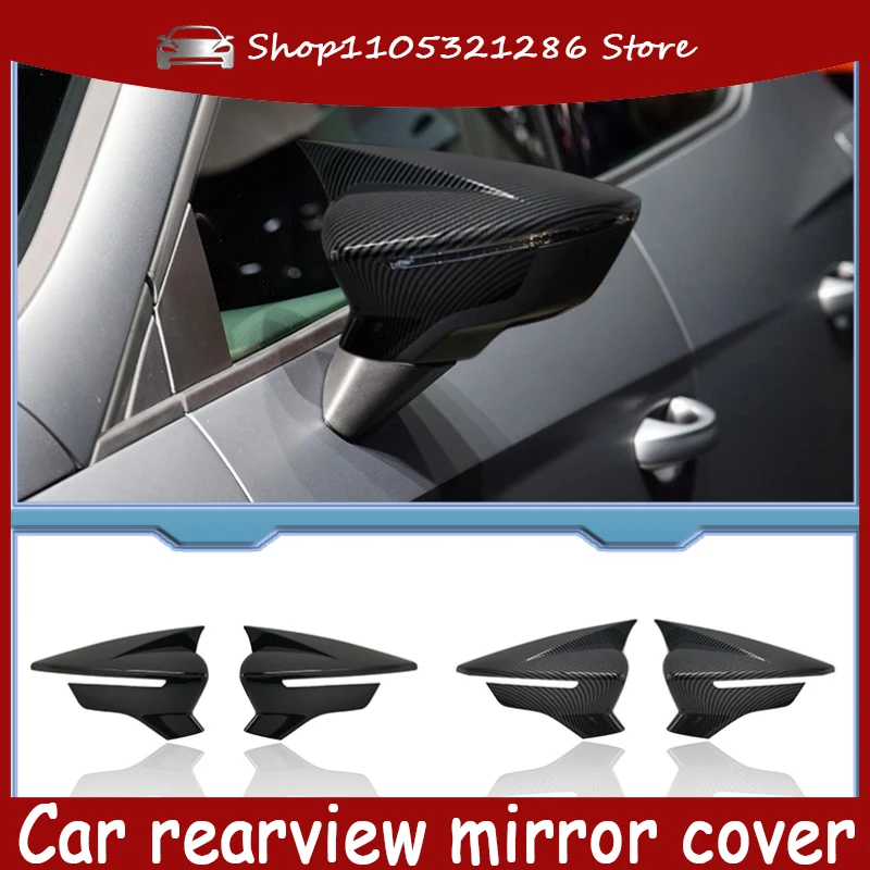 2pcs Car Side Door Rear View Mirror Cover Cap Add on For SEAT Leon MK3 5F ST FR Cupra Ibiza Mk5 Arona KJ7 2017-2020