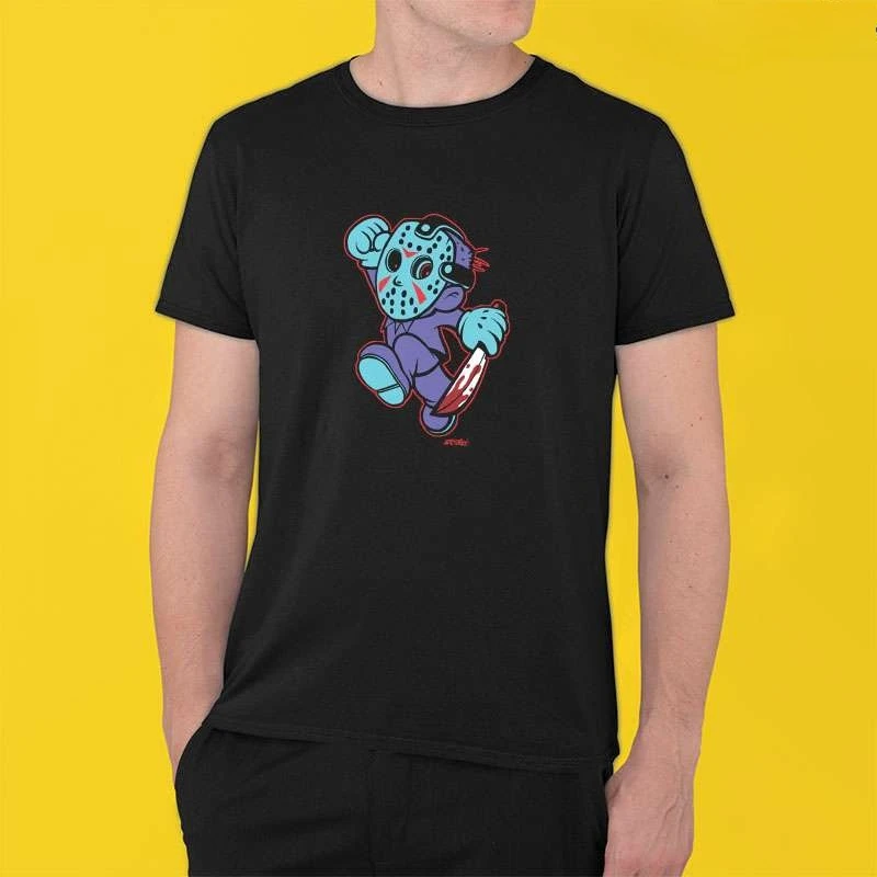 

Мужская и женская свободная футболка с короткими рукавами и графическим принтом «Джейсонский ужас», подходит для всех сезонов роскоши