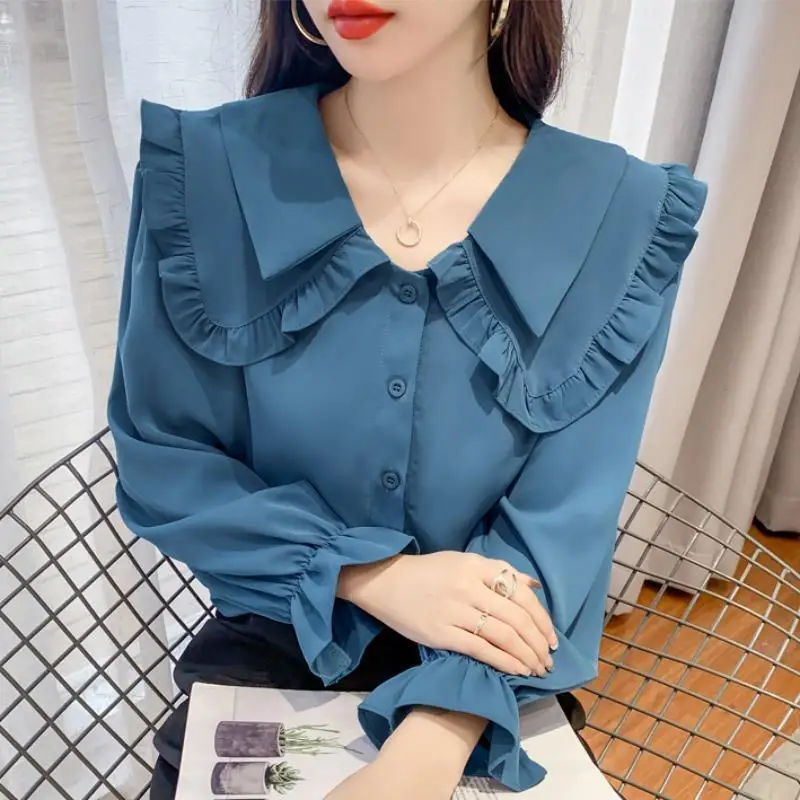 

Long Sleeve Shirts Womens Striped Button Down Tops Loose Fit Cottagecore Feminine Relaxed Autumn Comfortable Holiday Daily