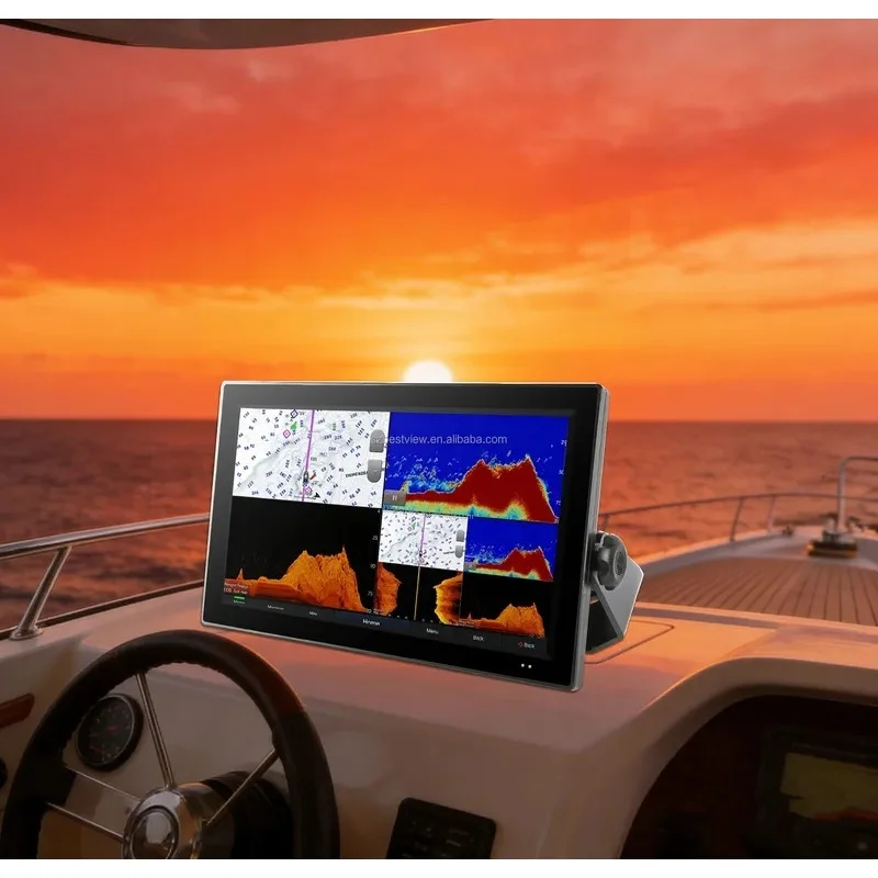 Monitor Táctil Marino de 15.6 Pulgadas, IP67 Impermeable, Pantalla Legible Bajo la Luz Solar de 1500 Nits, para Sistema de Navegación GPS de Barcos y Yates