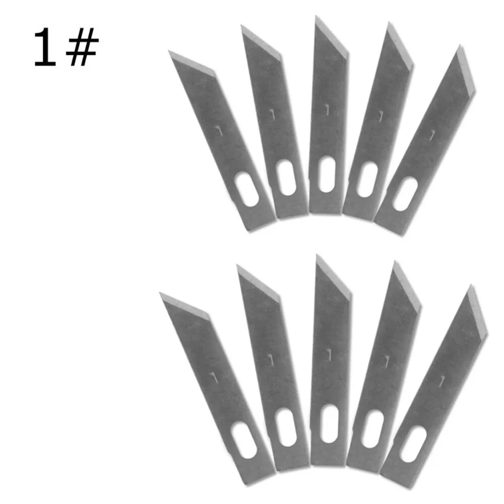 10PCS Precision Cutter Blades Set Hand Tools Arts Craft Hobby Paper Cutting Carving Aluminum Alloy DIY Repair Cutter Blade