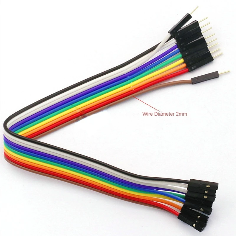 Pure Copper DuPont Wire Thickened 28-core Female To Female 10P Electronic Wire Color Line 2.54 Terminal Connection Wire