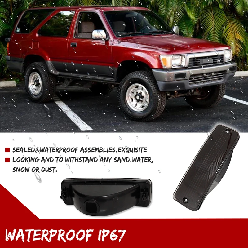 Carcasas de luz de señal de giro de parachoques delantero para Toyota Pick Up 1989-1995, para Toyota 4Runner 1990 1991, sin bombilla/enchufe, accesorios de coche