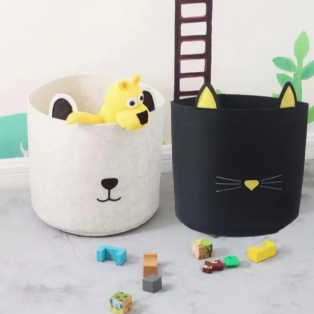 Personalized Toys, Round Diapers, Cartoon Cats And Dogs, Felt Storage Bucket, Dirty Clothes, Miscellaneous Items, Pet Toys