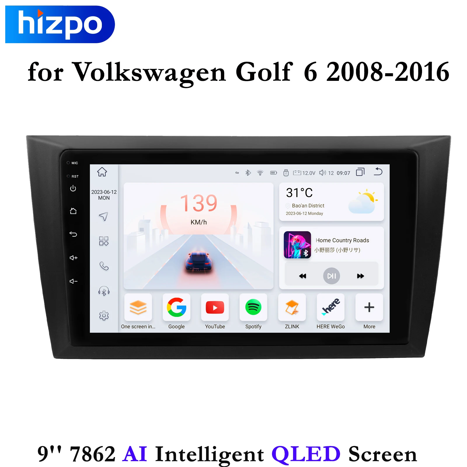 Carplay 4G 2din Android 13 AutoRadio for Volkswagen Golf 6 2008 - 2016 Car Radio Multimedia Video Player GPS Stereo Audio WiFi