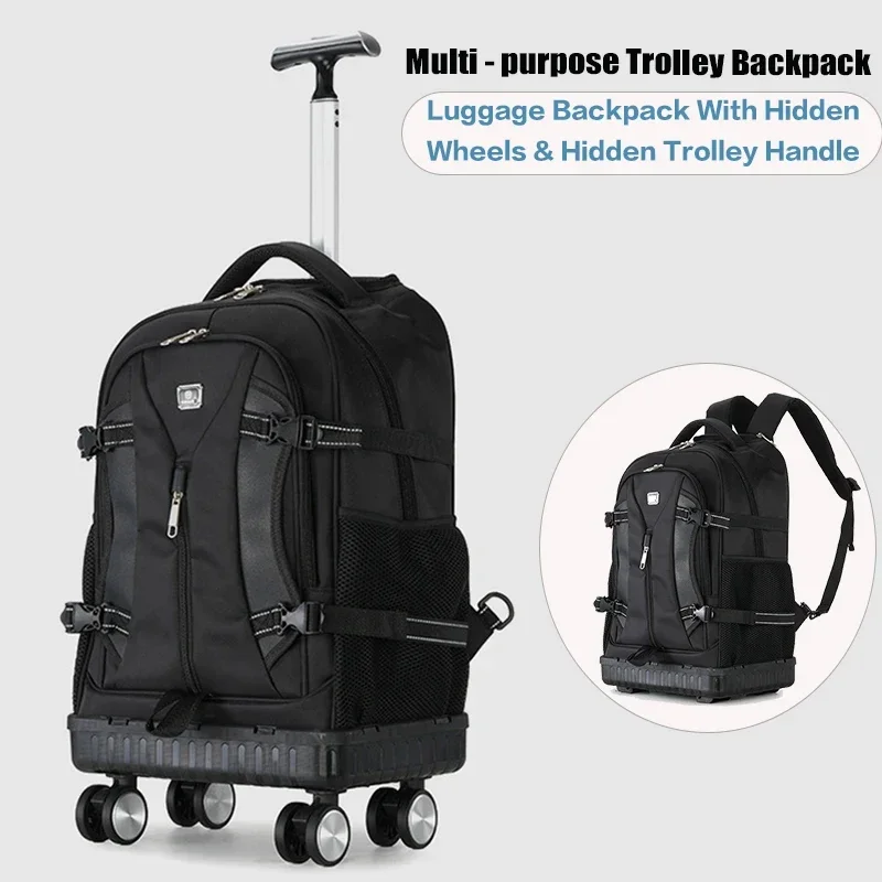 

Многоцелевой рюкзак на колесиках с тележкой большой вместимости для мужчин и женщин, для путешествий, бизнеса, для ноутбука, колледжа, обратно в школу