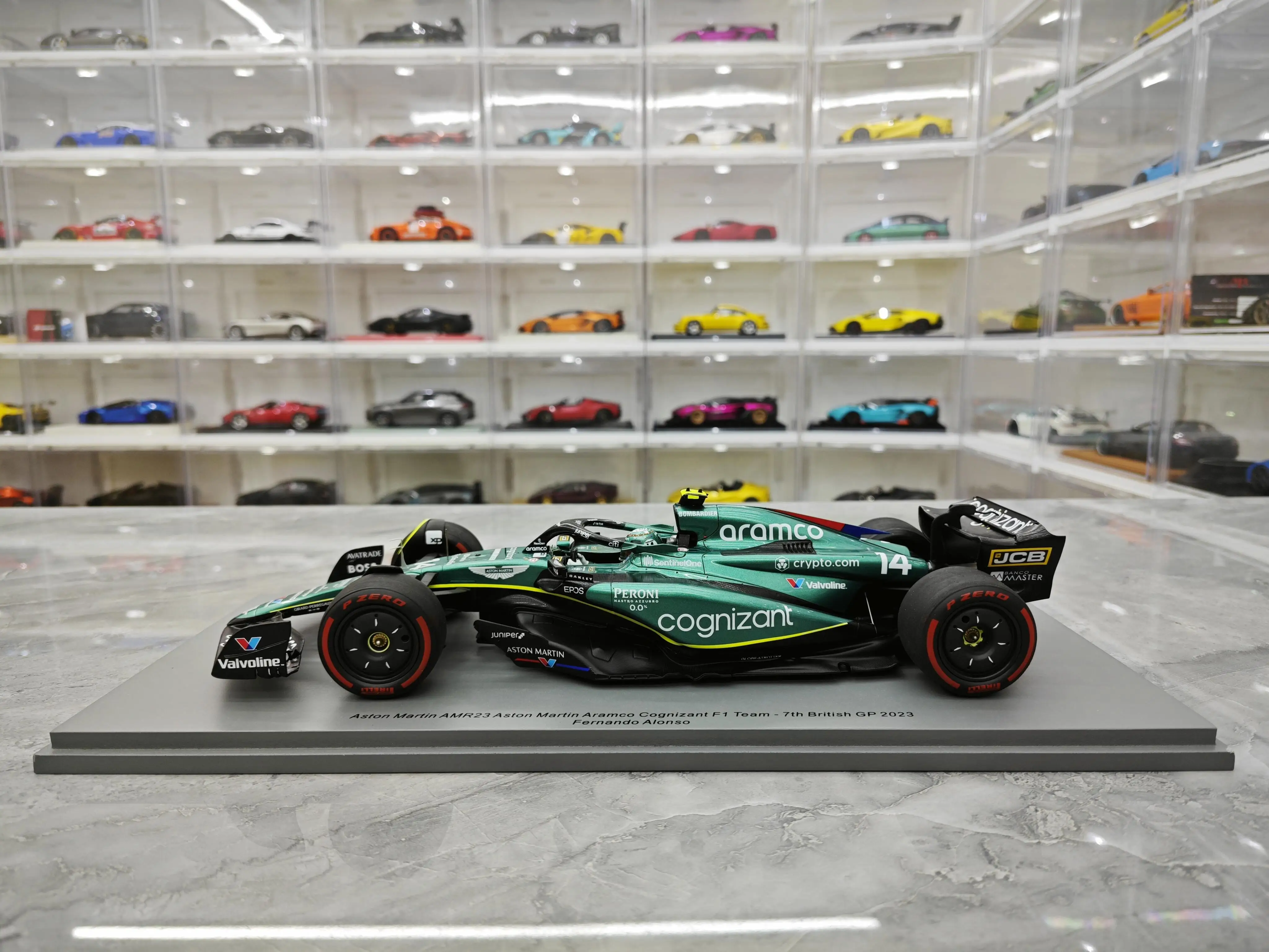 Spark 1:18 F1 AMR23 #14 Alonso 2023 UK Station Simulation Limited Edition Resin Metal Static Car Model Toy Gift