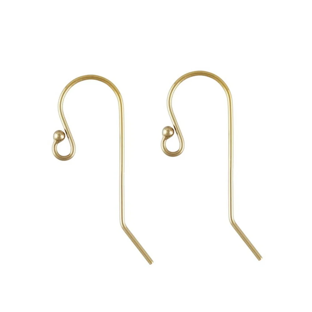 

2 Pairs 14K Gold Filled French Ear Wires with Ball End Earring Hooks for Jewelry Making