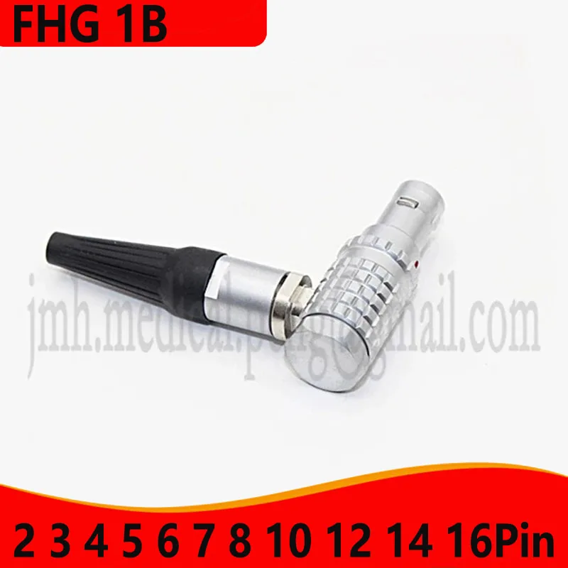 

FHG 1B 2 3 4 5 6 7 8 10 Pin Metal Circular Push-pull Self-Locking Connector Elbow 90° And key G Male Plug For Industrial Camera