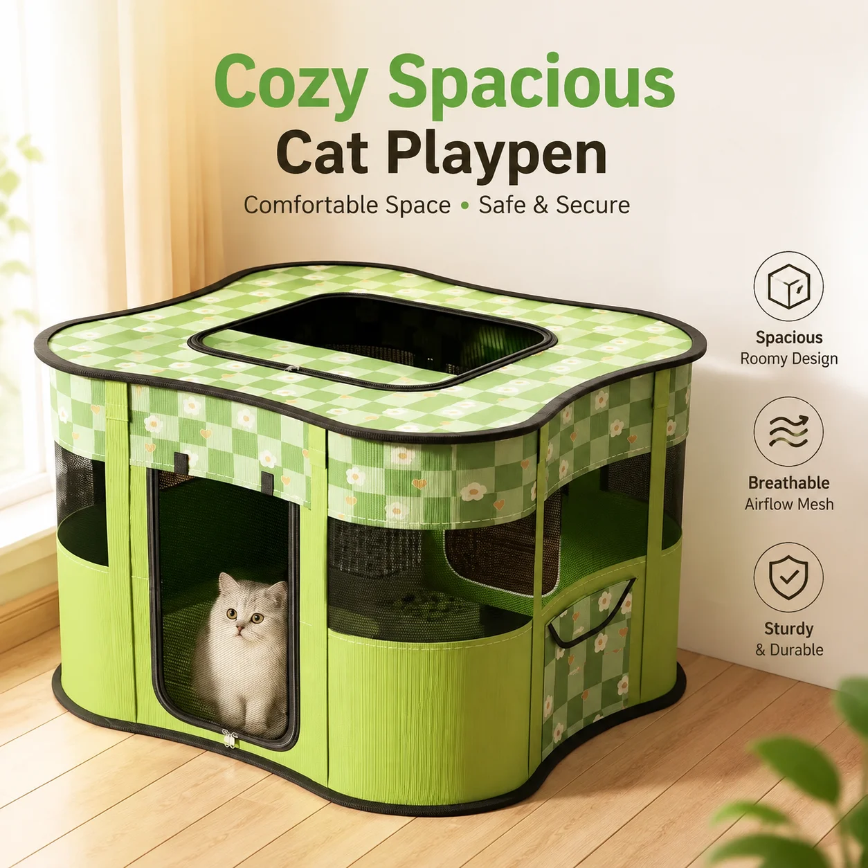 Enclosed Cat Nest Tent – All-Season, Universal Fit for Breeding, Resting or Privacy