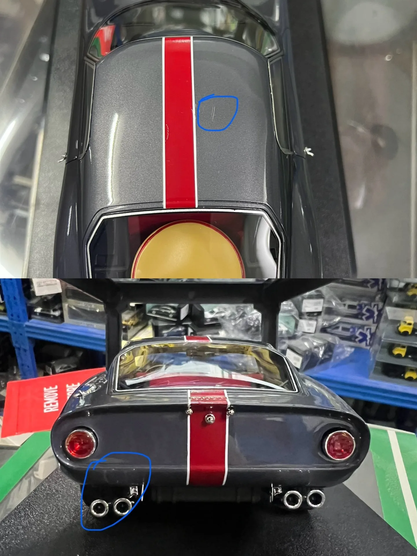 Gebreken Diecast Maxima Ferrari 1/18 Schaal 1963-250 Gt Drogo Speciale Hars Auto Model Collectible Toy Gift Souvenir Display