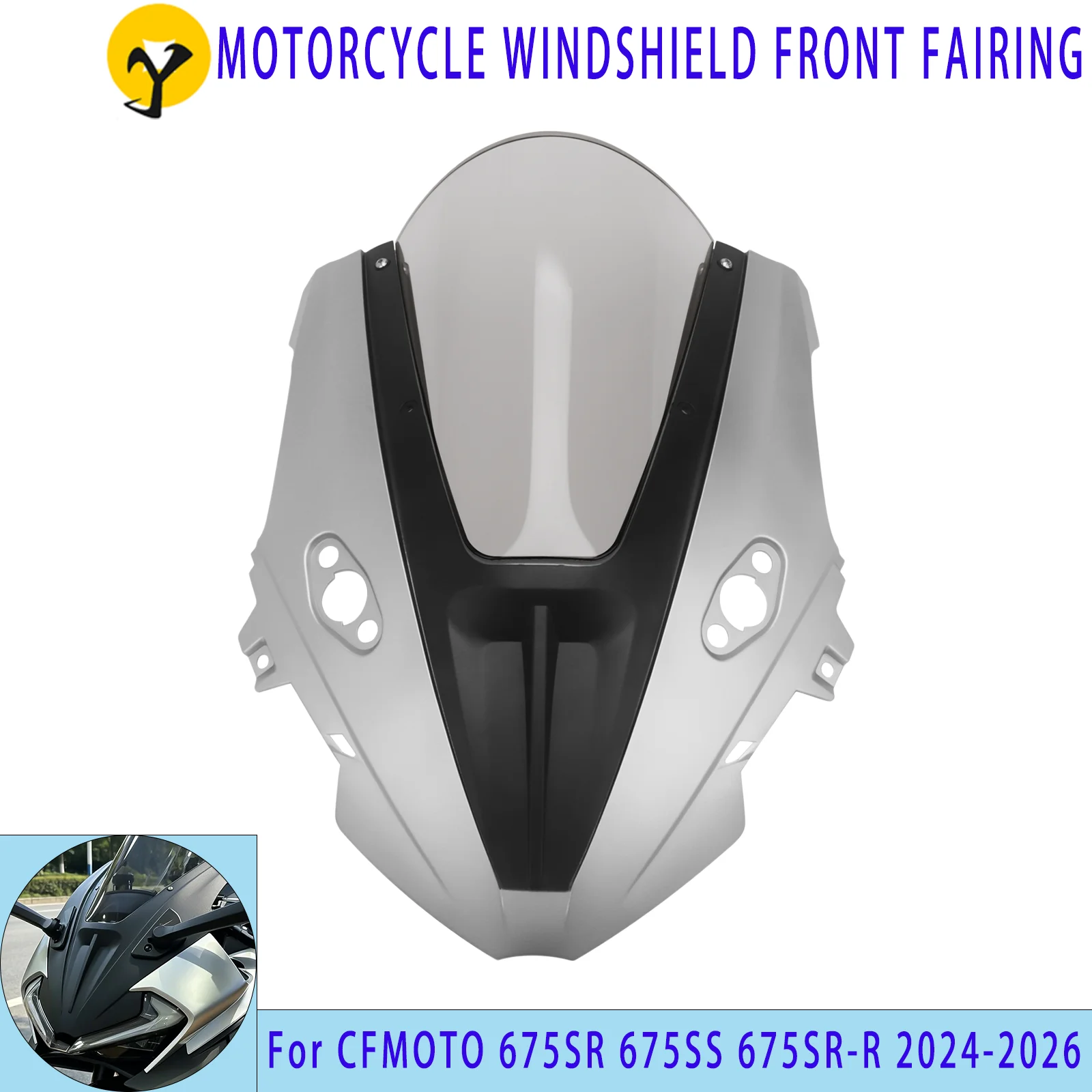 For CFMOTO 675SR, CF 675SR, 675SR-R,  675SS Motorcycles: Front Fairing, Double-Curved Windshield, and Wind Deflector Accessories