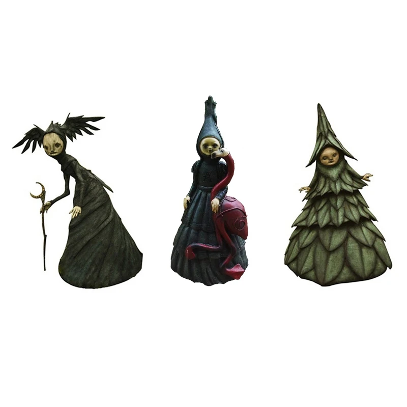 

Halloween Witch Minifigure Statue Resin Creepy Witch Sculptures Garden Decoration Fit For Home Desktop Garden Decoration