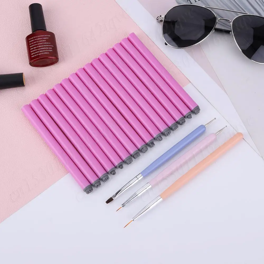 6/10/15PCS Nail Art Stamp Pen Set W/ 3 Nail Art Brushes Nail Art Pen Set Nail Stamp Pen DIY Nail Art Tools for Girls and Women