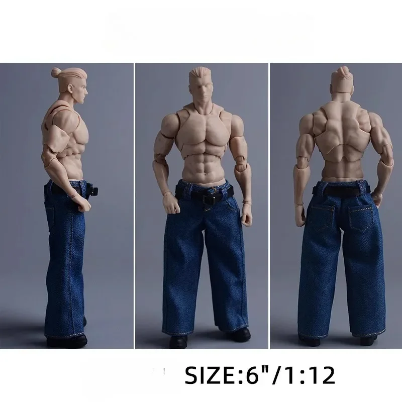 

In Stock 1/12 Scale Handmade Male Jeans Loose Jeans Leisure Clothes Pants Model for 6'' Action Figures Body Doll Toys
