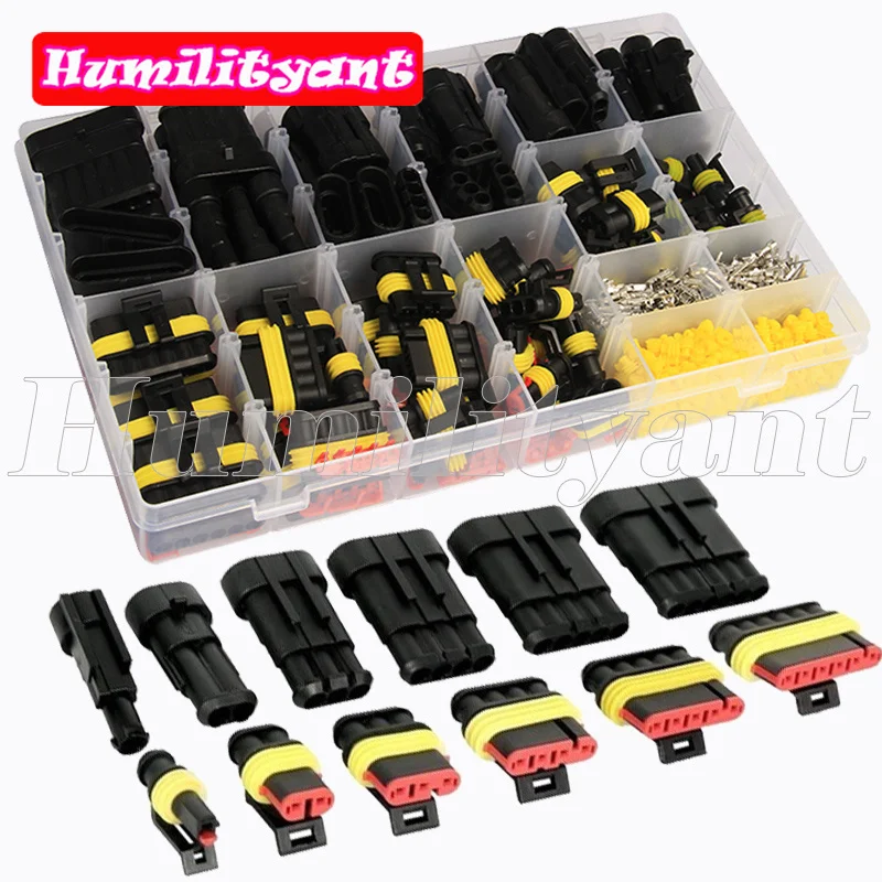 

43Sets Waterproof Connectors 1-6Pins HID Car Marine Seal Electrical Wire Connector Plug Truck Harness 300V 12A