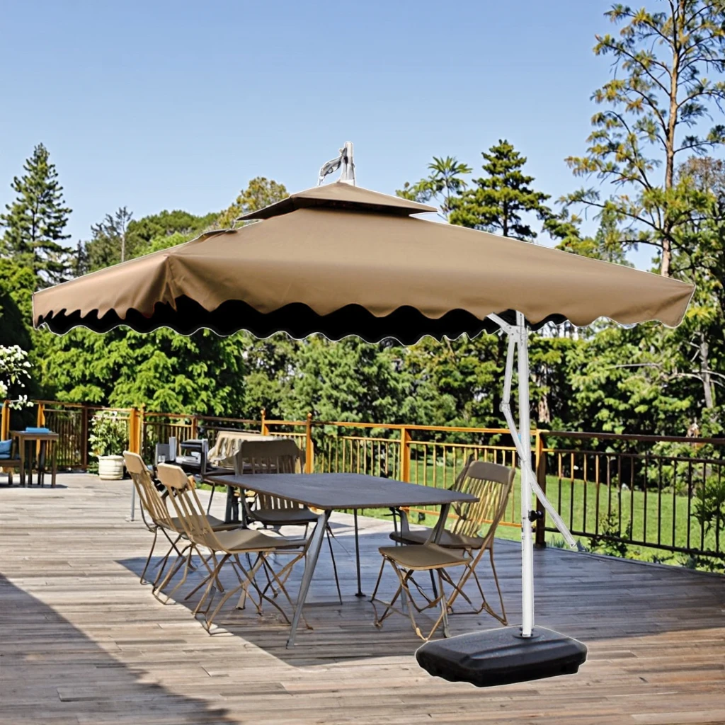 

Adjustable Modern Iron Pole Sunshade Patio Umbrella for Outdoor Garden Home Restaurants Hotels Gym-Excludes Base