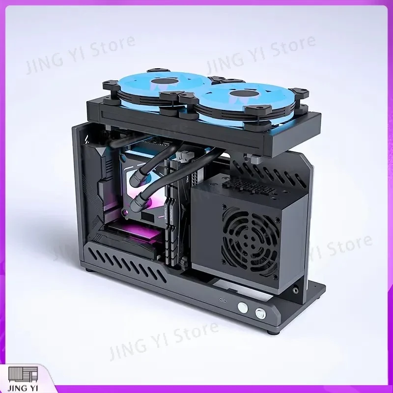 Mini ITX Computer Case Aluminum Gaming PC Chassis Small Form Factor SFF Tower Support RTX 3070 GPU Compact Desktop Box