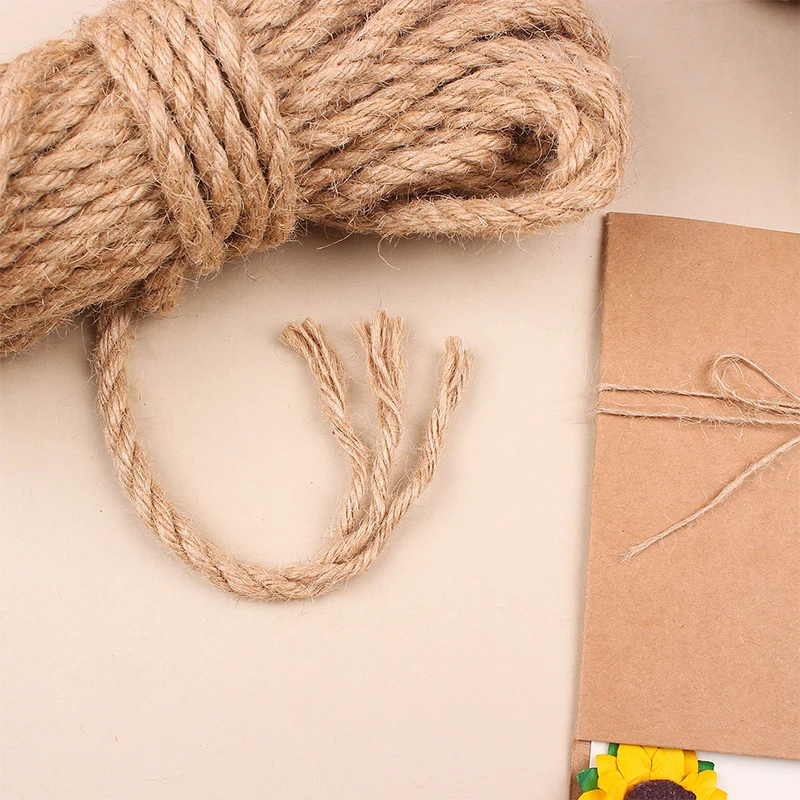 1-14mm Natural Jute Rope Vintage Jute Rope Used for Crafts Gift Packaging Gardening Wedding and Home Decoration DIY