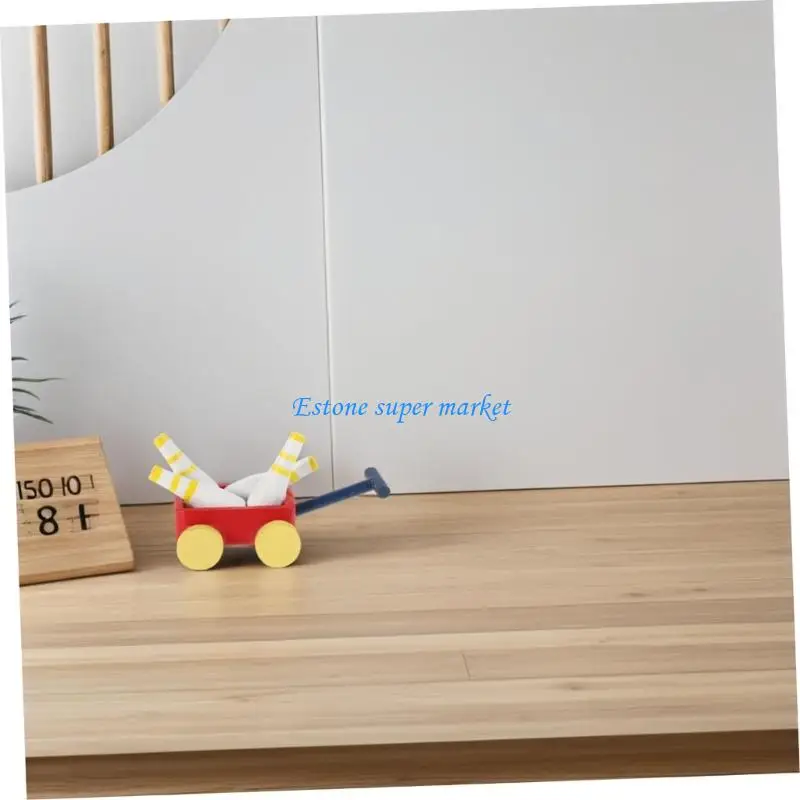 

090B Multifunctional Miniature Bowling Cart Model Wooden Toy House Decorative Piece