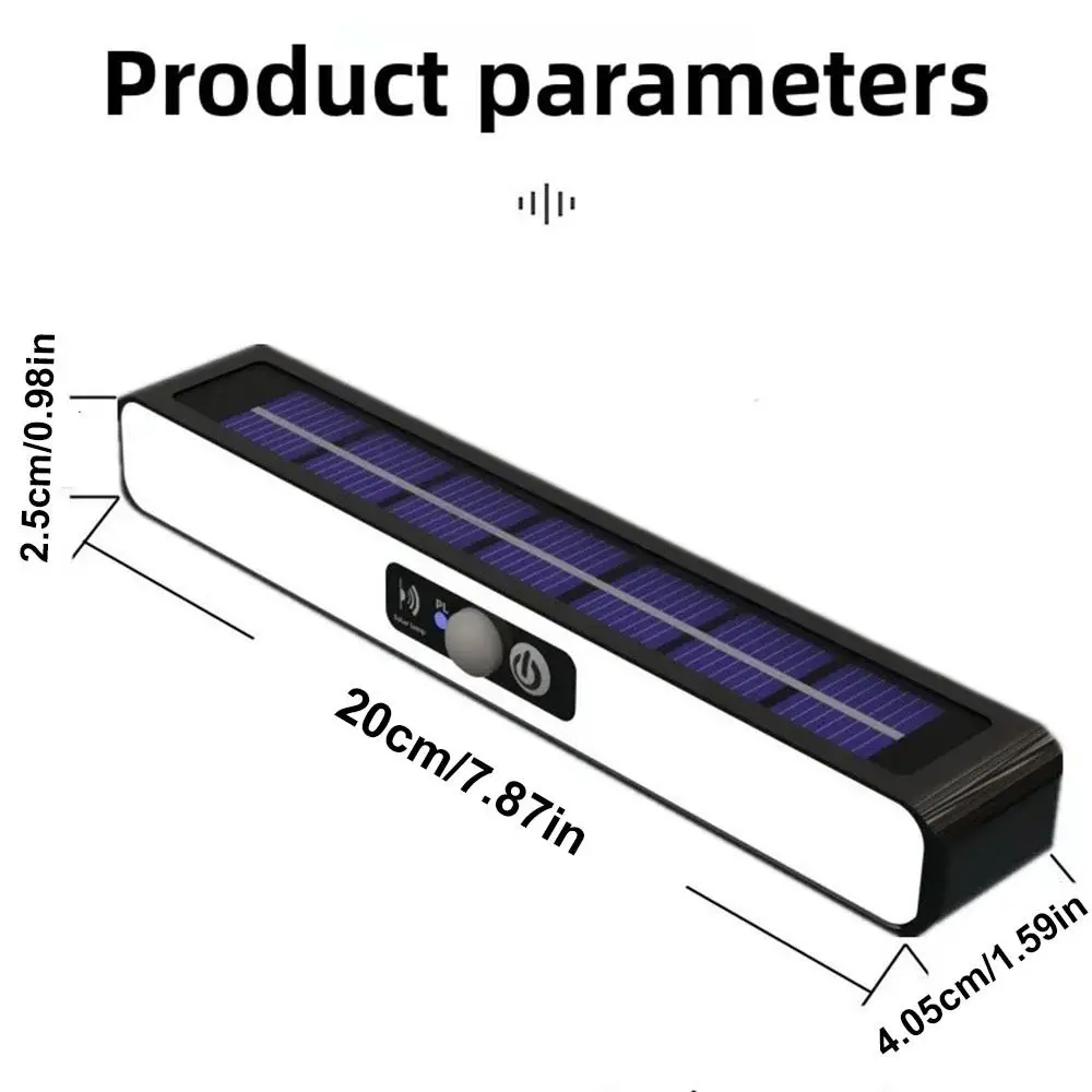 3 Light Modes Solar Clip Light Human Body Sensing Super Bright Outdoor Courtyard Lamp White Light/Warm Light Waterproof