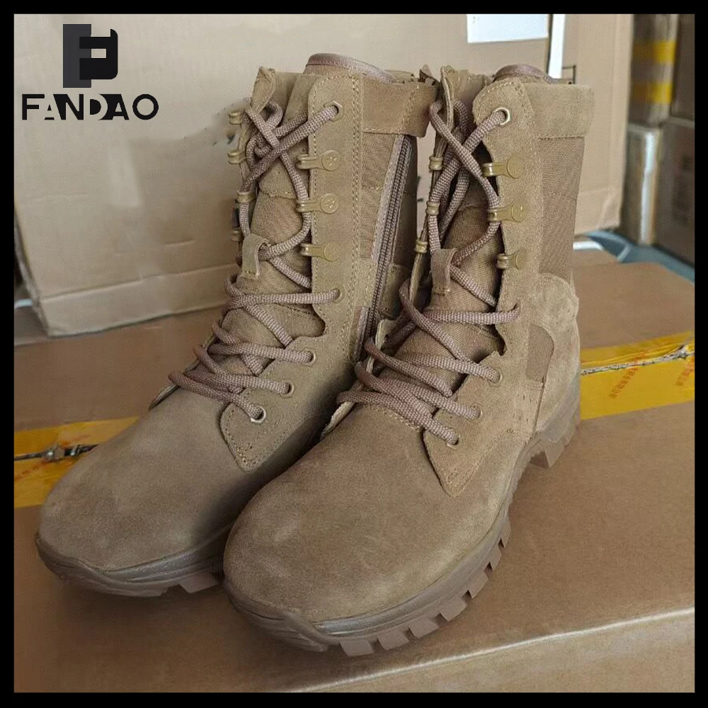 Tactical Combat Boots Side Zipper Ultralight Training Boots Waterproof Puncture-Resistant Outdoor Desert Boots for Hiking