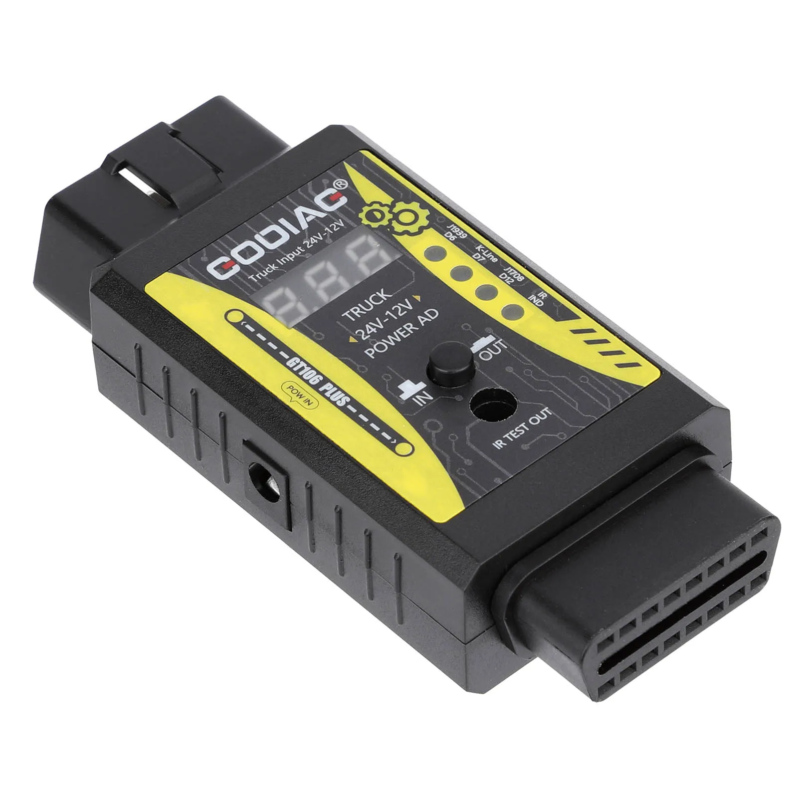 GODIAG GT106 PLUS 24V to 12V Heavy Duty Truck Adapter Fuel Injector Cleaning & Testing Relay Testing for Cars & Trucks