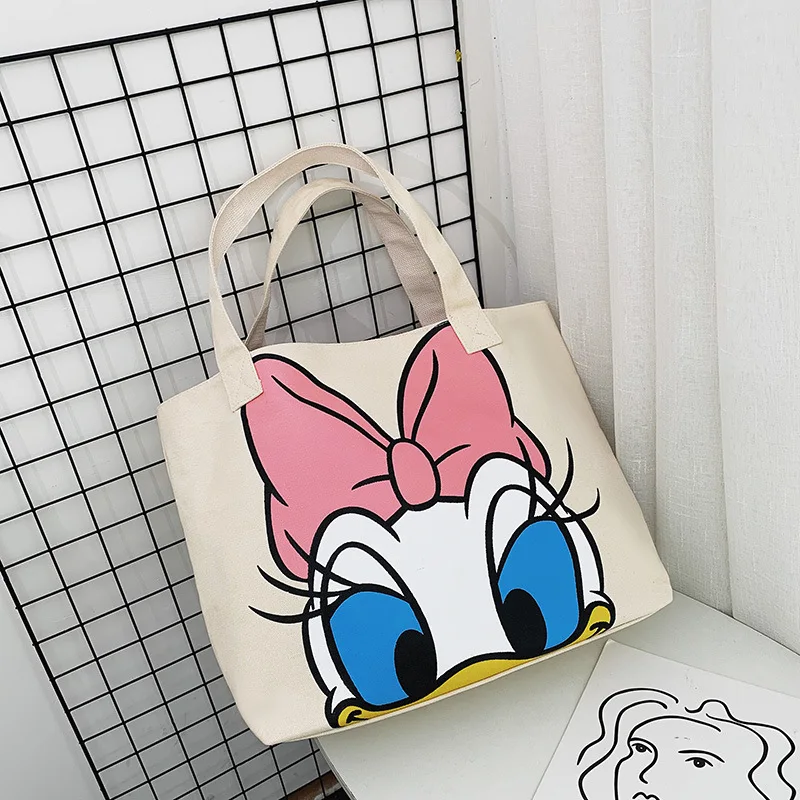 Disney Mickey Mouse Shopping Bag Boys Girls Large Capacity Shoulder Bag Ladies Canvas Cartoon Shoulder Bag Ladies Handbag