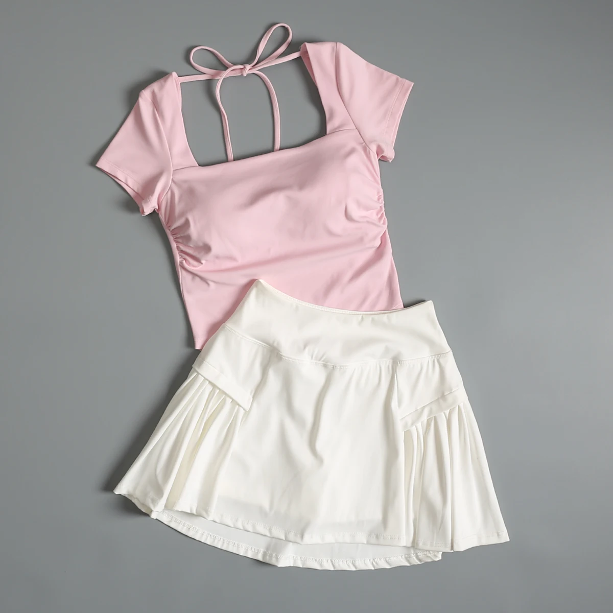 Tennis sports suit for women 2025 new summer badminton yoga skirt running morning jogging clothes fashion fitness suit - view 3