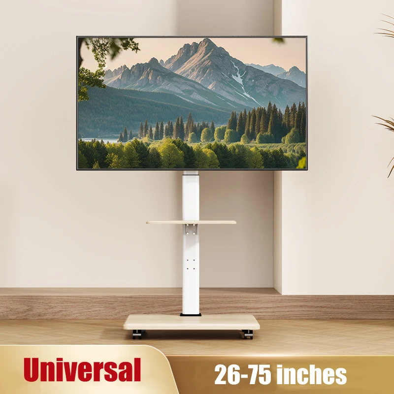 

Mobile TV Cart ,Floor Rolling TV Stand with Wheels for 26-75 Inch TVs up to 99 lbs, TV Stand with Swivel and Height Adjustment