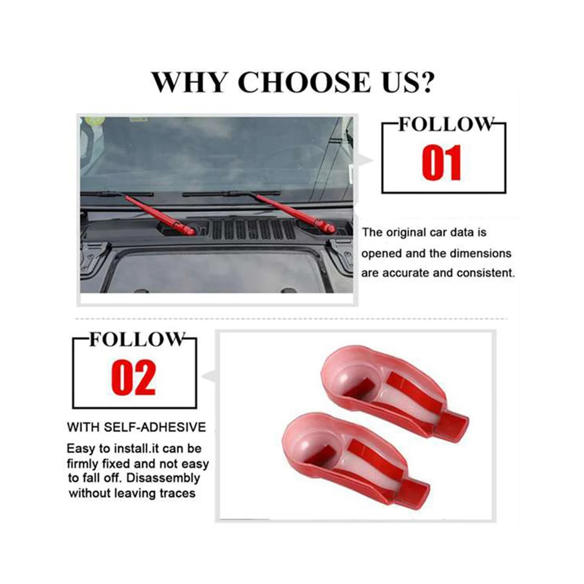 Windscreen Wiper for Jeep Wrangler JL JT 2018+ Car Front Rain Wiper Blade Decoration Cover Trim Accessories A