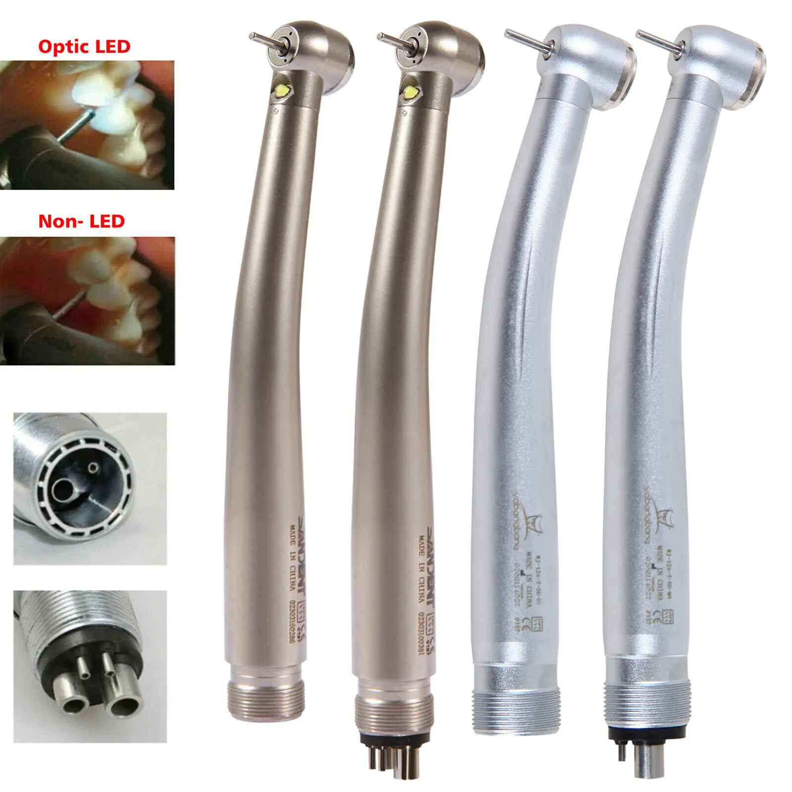 

Dental High Speed Turbine Handpiece No-LED/Fiber Optic Led E-generator 2/4Hole Fit Nsk Pana Max