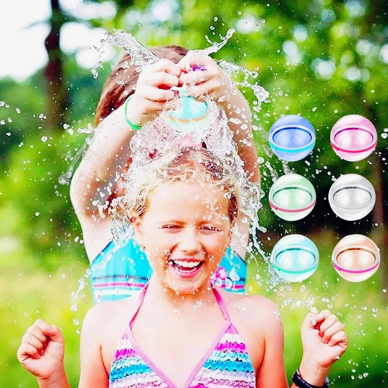 Water Balloon Magnetic Reusable Water Balloons Refillable Quick Fill Self Sealing Water Bomb Splash Balls for Kids Swimming Pool