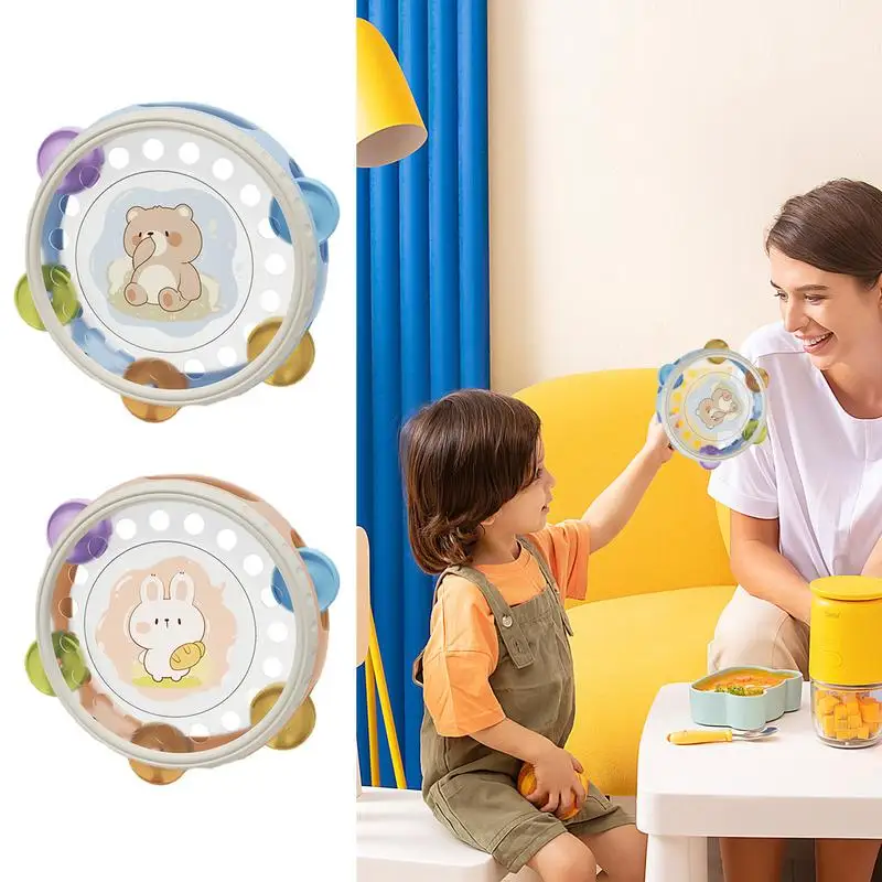 Tambourine Drum Toy Tambourine Instrument Toy For Children Hand Grip Training Parent-Child Interaction Children Drum For Car