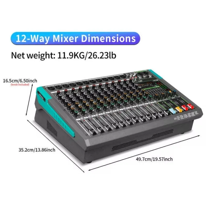 COOYINKA الرقمية 256 تأثيرات مكبر للصوت خلاط 12 قناة عالية الطاقة جهاز مزج الصوت 800Wx2 معادلة صدى الصوت #5