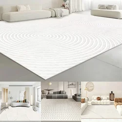 Modern White Minimalism Large Living Room Carpet Light Luxury Beige Decoration Bedroom Carpet Soft Lounge Rug Washable Floor Mat