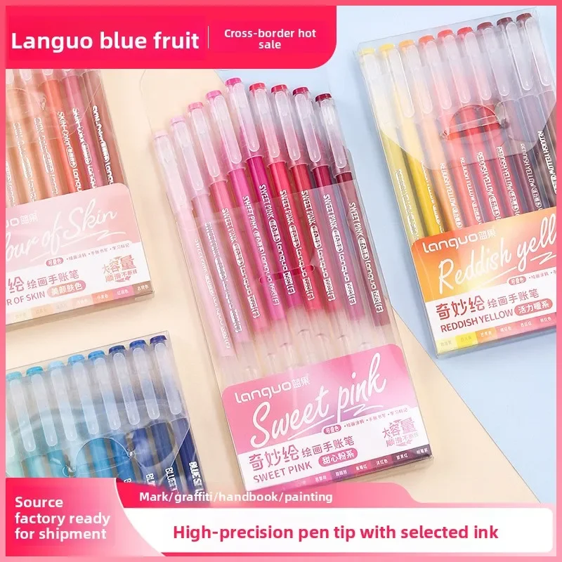 Languo مجلة مجموعة أقلام 0.3 مللي متر جل أقلام للكتابة لطيف Kawaii القرطاسية رسم تمييز غرامة تلميح لوازم الفن استخدام المدرسة