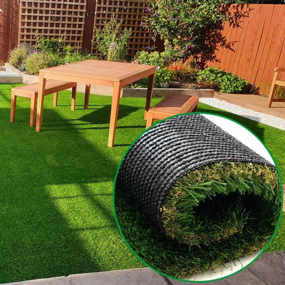 

1.77 Inch Pile Height Ultrathick Artificial Grass ,Garden Landscape Patio Fake Faux Grass Rug Mat,