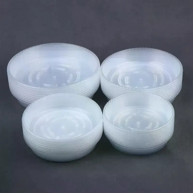 10pcs New Round Flower Pot Tray Clear Desktop Plant Saucer Plastic Trash Storage Flower Pot Base Home