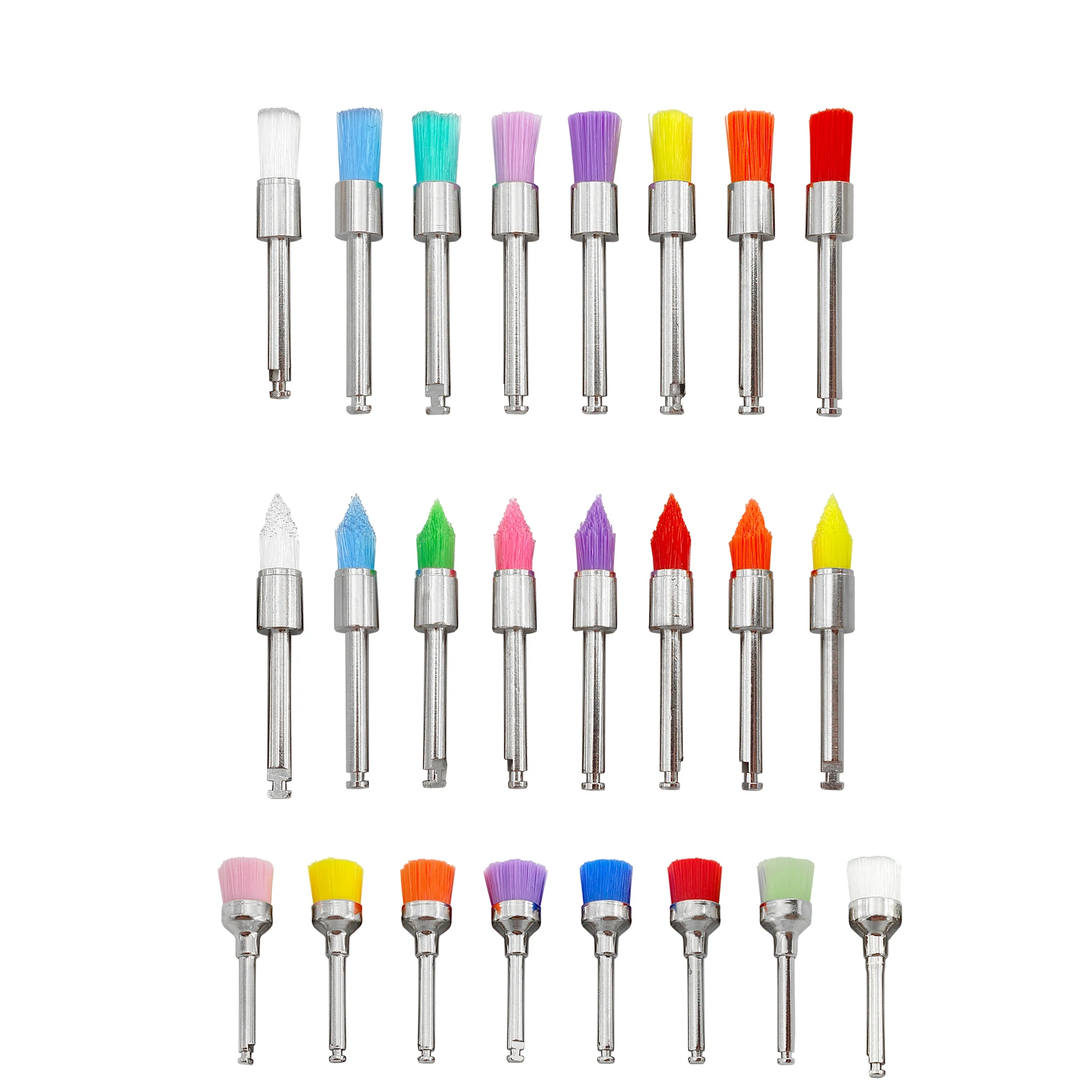 

50 шт., щетки для полировки зубов, полировальная щетка с нейлоновой щетиной, чашка для полировки, используемая для удаления пятен, отбеливание зубов