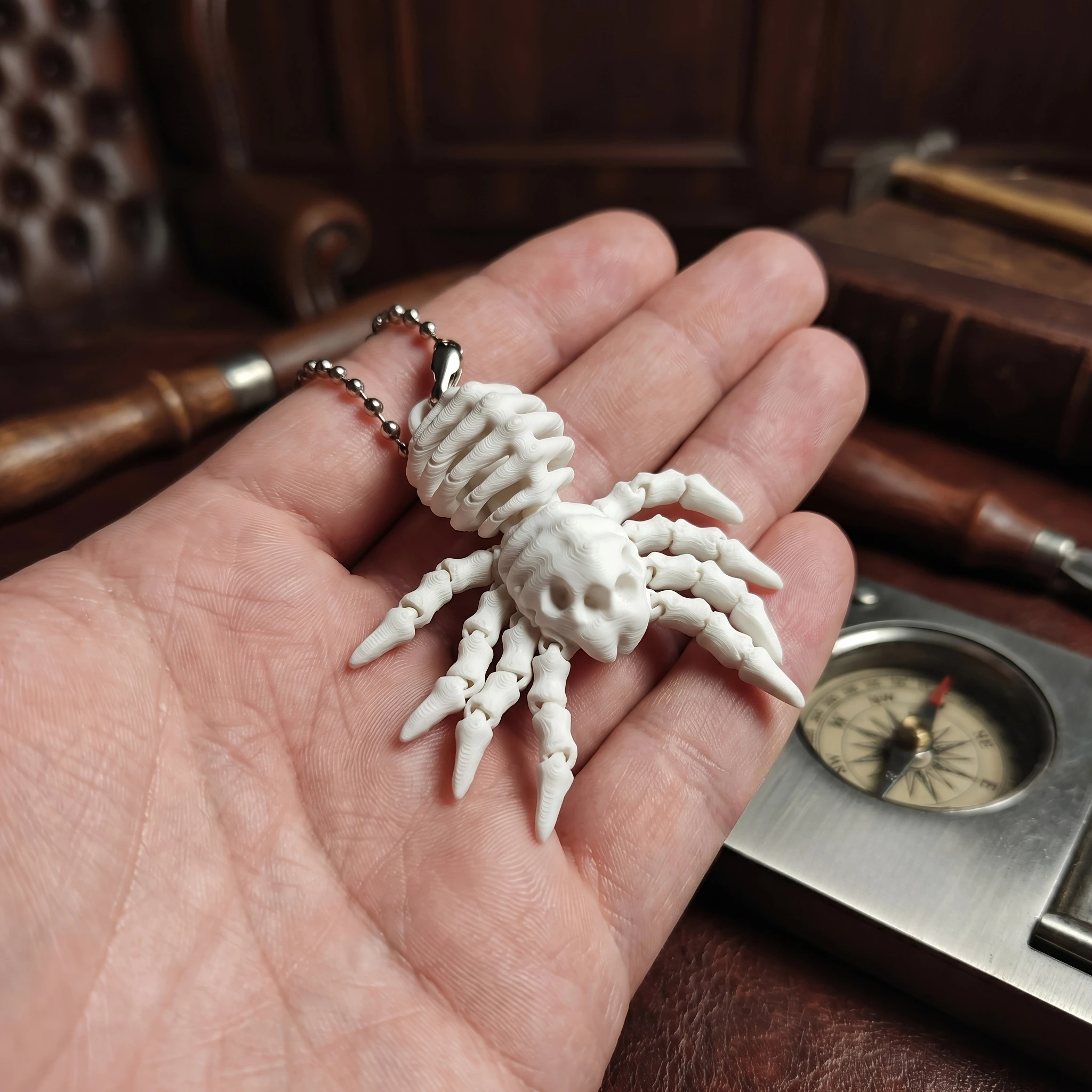 3D Printed Mini Spider Pendant Adorable Compact Keychain Ornament Portable Bag Car Hanging Decor Size 1.97x2.36 Inch DIY Gift