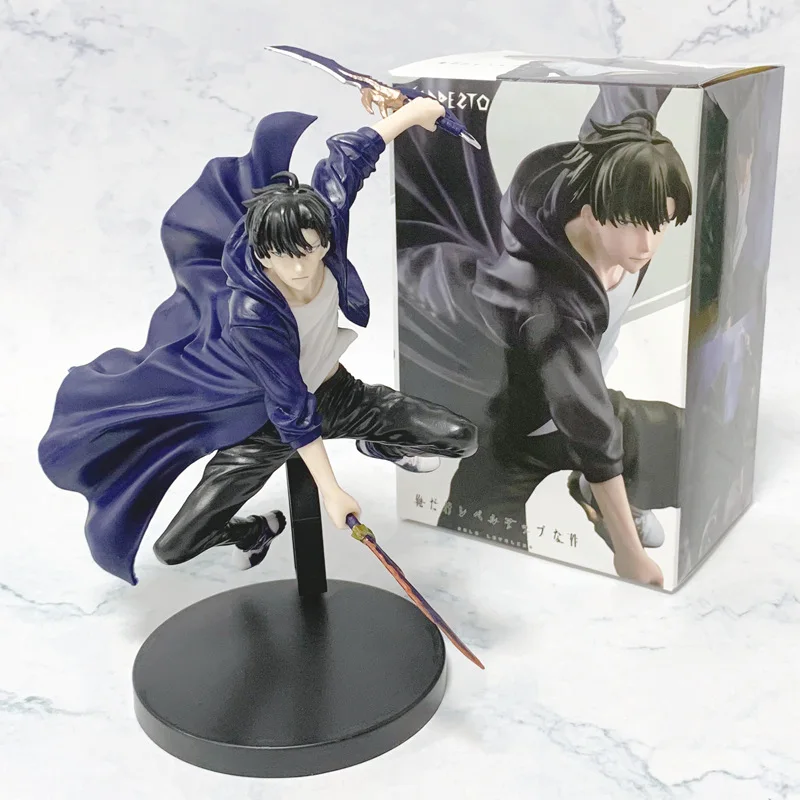 13CM Anime solista livellamento Figura Sung Jin Woo Edizione animata ESPRESTO Eccitare Motions-1 Modello di scena di battaglia Bambola giocattolo Regalo in PVC