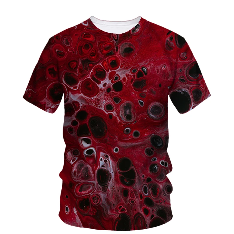 Horror Hip Hop Blood Print 3d Printed Summer Men\'s T-Shirt Short Sleeve Fashion Alternative Trend Loose Quality Crewneck Top